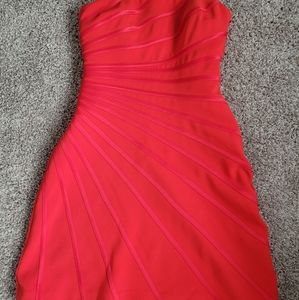 NWT Halston Heritage Red Strapless Dress Size 0